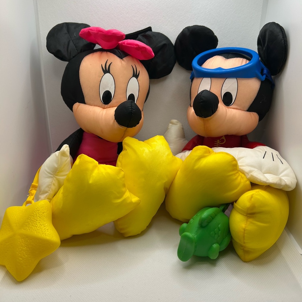 RARE Vintage Arco Mattel Mickey & Minnie Mouse Scuba~ Floating Fun Nylon Plush